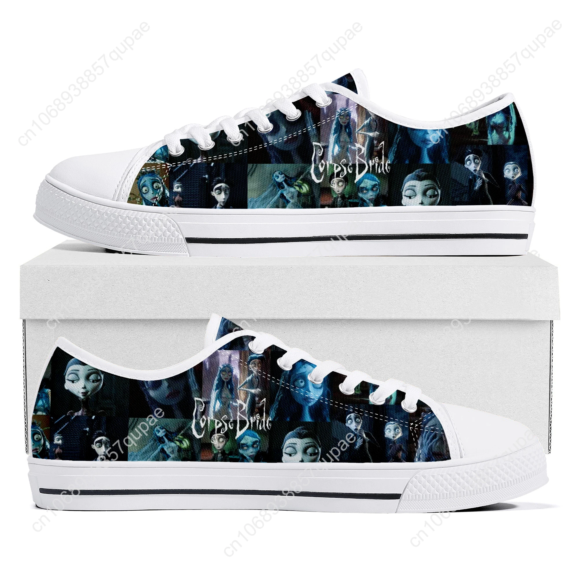 Corpse Bride Cartoon Low Top High Quality Sneakers Mens Womens Teenager Pop Canvas Sneaker Prode Casual Couple Shoes Custom Shoe