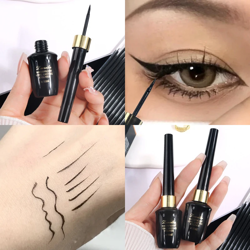 Black Liquid Eyeliner Pencil Quick-Drying Lasting Waterproof Ultra-fine Eyeliner Powder Green Blue Tint Eye Shadow Stick Makeup