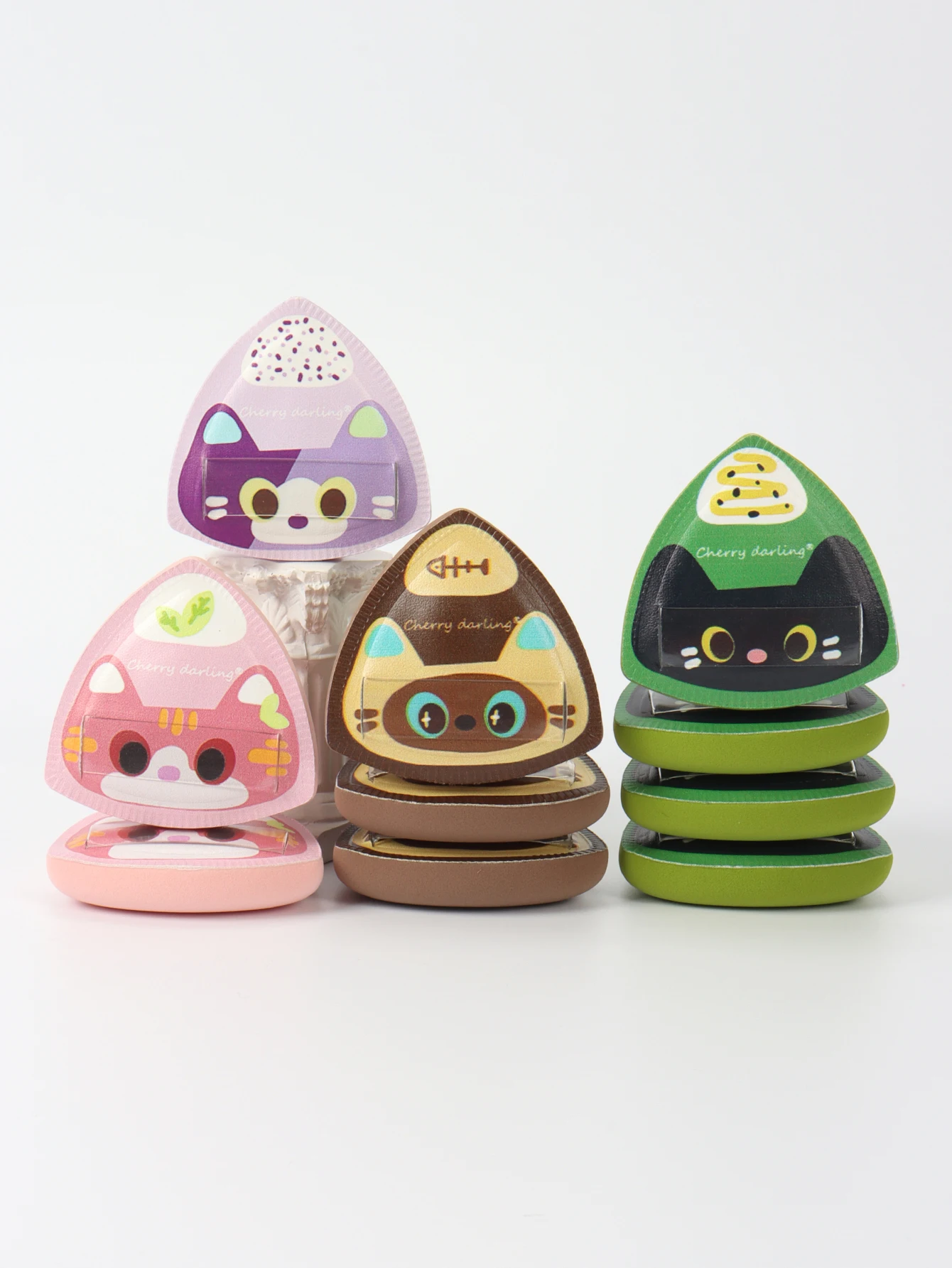 2-4-6 pezzi soffio di polvere di nuvola di gatto con sfera di riso, spugna per trucco per fondotinta a doppio uso asciutta e bagnata senza lattice, adatta a tutti i tipi di pelle