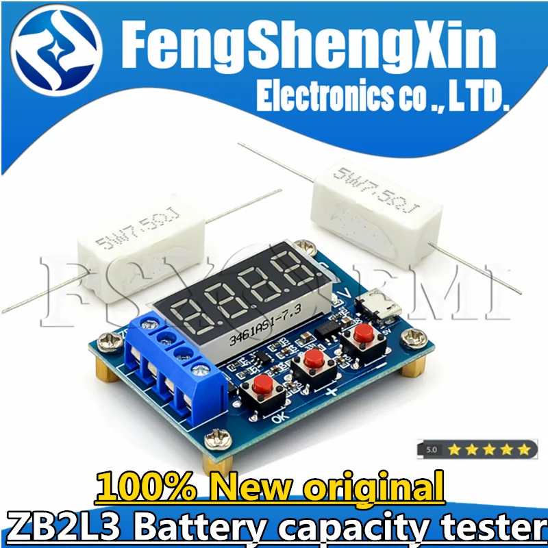 18650 Lithium Battery Power Supply Test ZB2L3 Battery Tester LED Digital Display Resistance Lead-acid Capacity Discharge Meter
