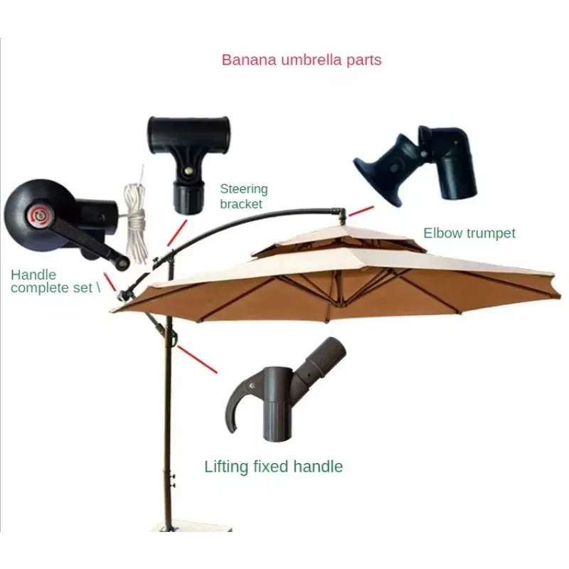 Outdoor Sunshade Sun Umbrella Parts Repair Balcony Courtyard Banana Umbrella Original Parts Replacement Parachute Parasol Beach