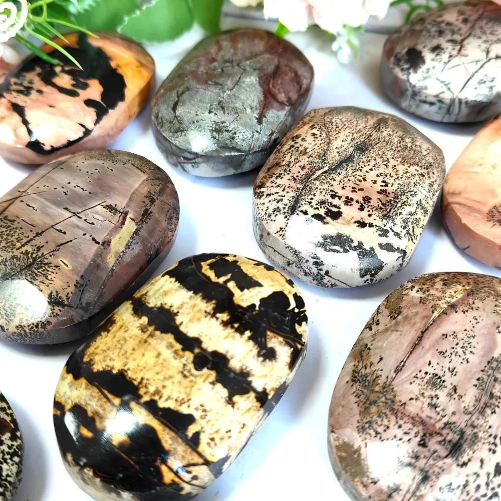 Natural Unique Crystal Picture Jasper Pocket Stone for Home/Office Decoration Gift for Mother'S Day Christmas Thanksgiving Day