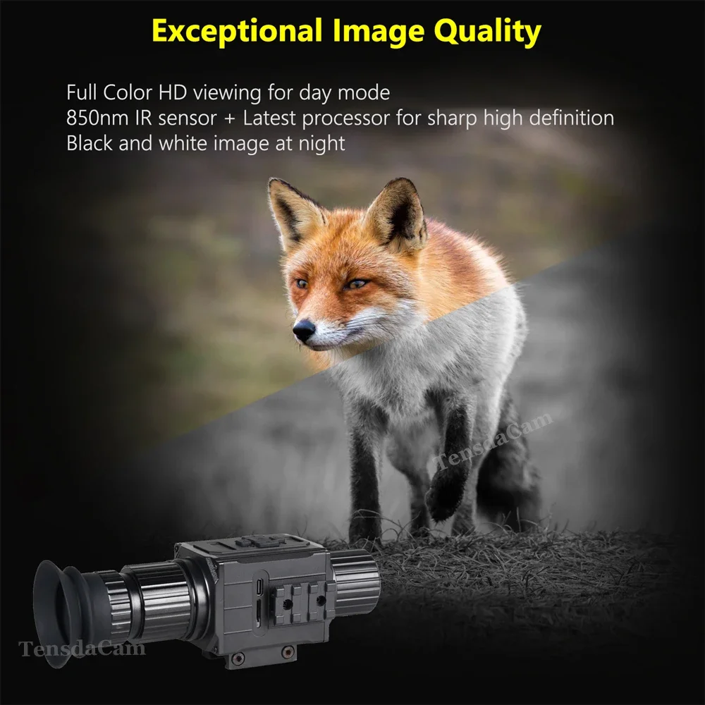 Monocular Night Vision Device 1080P HD Infrared Digital Camera 5X AI Zoom Hunting Scope Sight Outdoor Viewing Darkness 400m