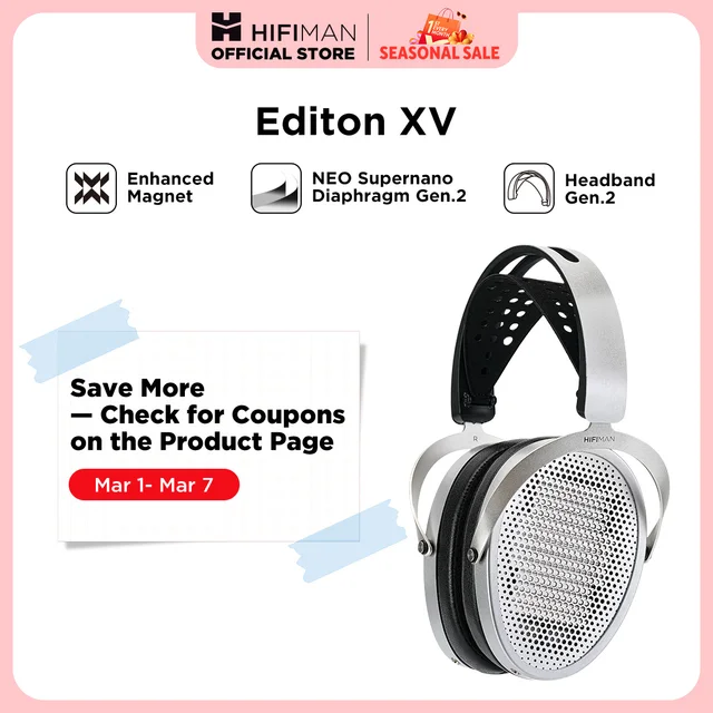 HIFIMAN EDITION XV Open-Back Over-Ear Full-Size Headphones with Enhanced Magnet,