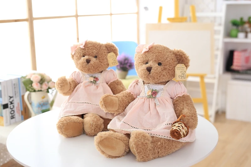 flower  basket  Teddy Bear Plush Toys  Stuffed Animal Doll Teddy Bear with clothes kidz children gifts girl christmas presents