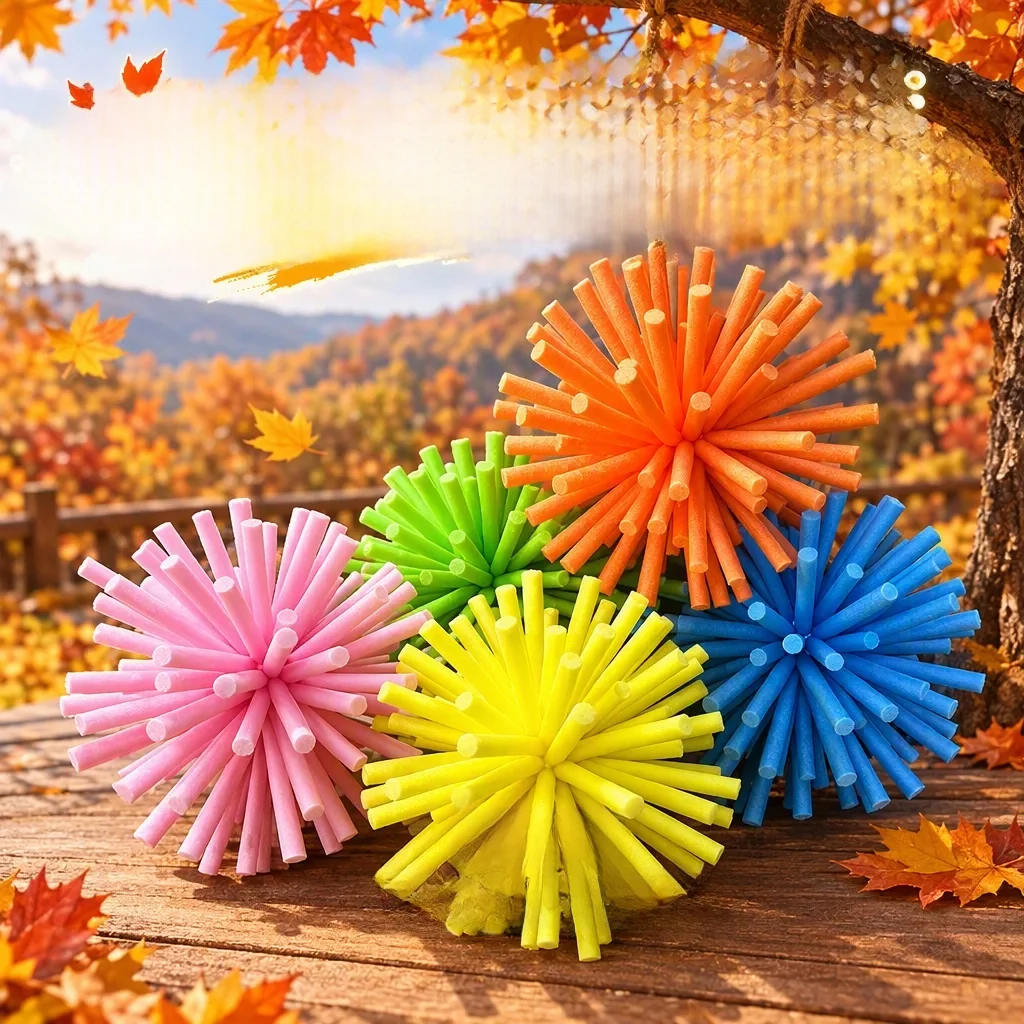 new-year's-balloons-firework-cluster-scene-decoration-sponge-leaf-hanging-tree-maple-leaf-firework-cluster-decoration