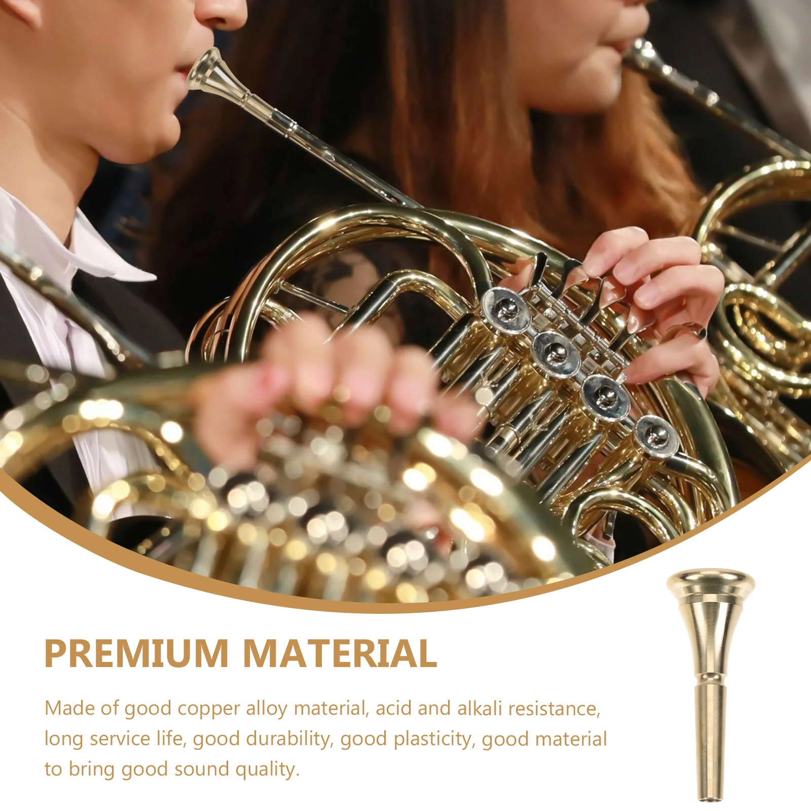 

French Horn Mouthpiece Copper Alloy Replacement Part Smooth Durable For Beginners Professionals Students Instrument Accessory