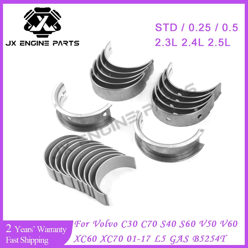 Juego de rodamientos de varilla principal del cigüeñal del motor B5254T para Volvo 2,4 2,5 C30 C70 S40 S60 S80 V40 V50 V60 V70 XC60 XC70 2.4L 2.5L T5