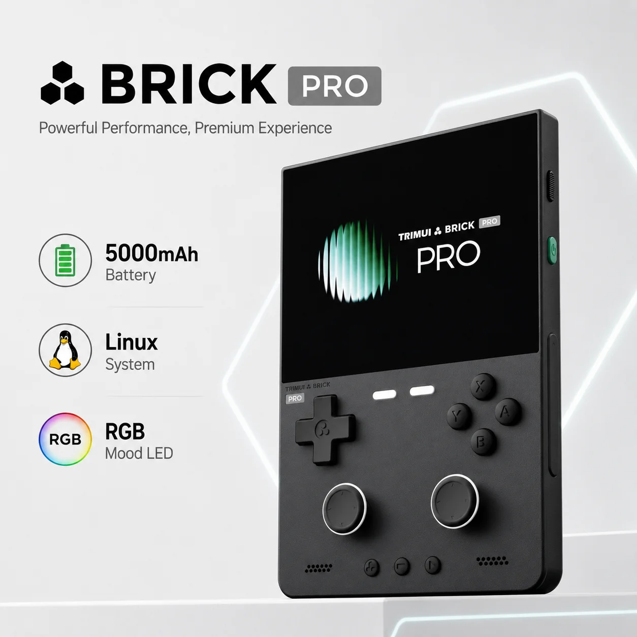 TRIMUI BRICK PRO TG4040 미니 포켓 게임 콘솔, 와이파이 블루투스 RGB 분위기 LED 라이트, CNC 일체형 하우징, 3가지 색상, 오픈소스 리눅스 휴대용 게임기