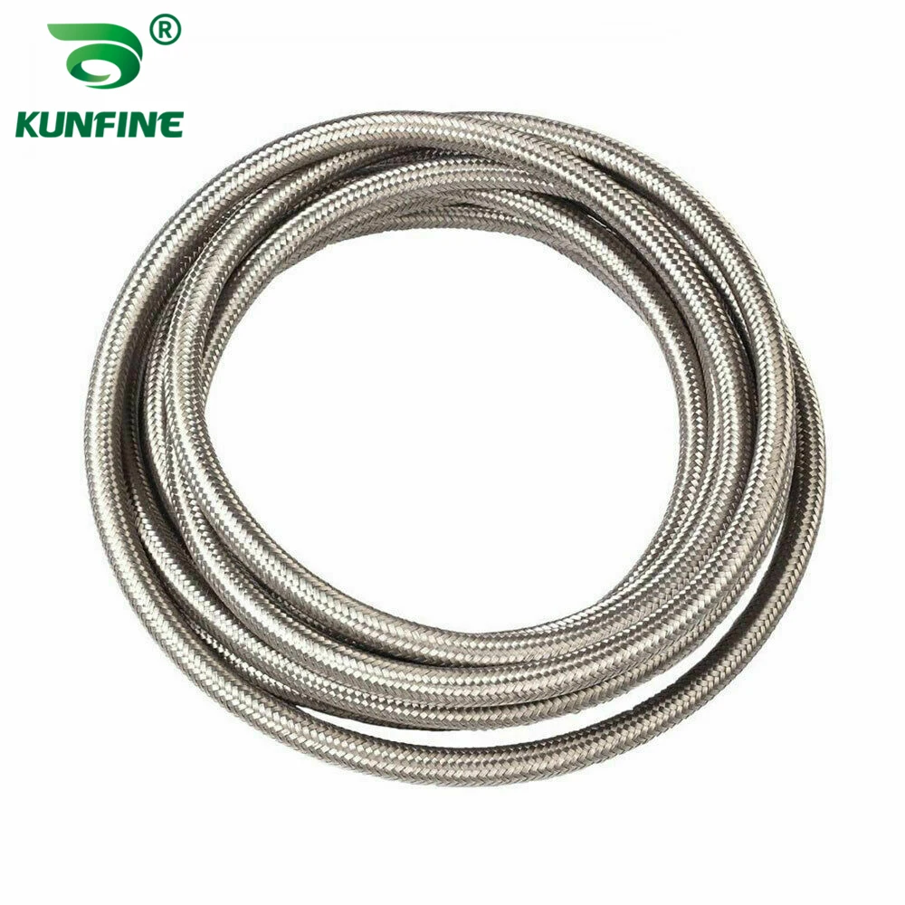 

AN6 6AN Stainless Steel Braided OIL FUEL Gas Sliver Line Turbo Pipe Cooler Hose Pipe Vacuum Hose Assembly Car Tuning Parts