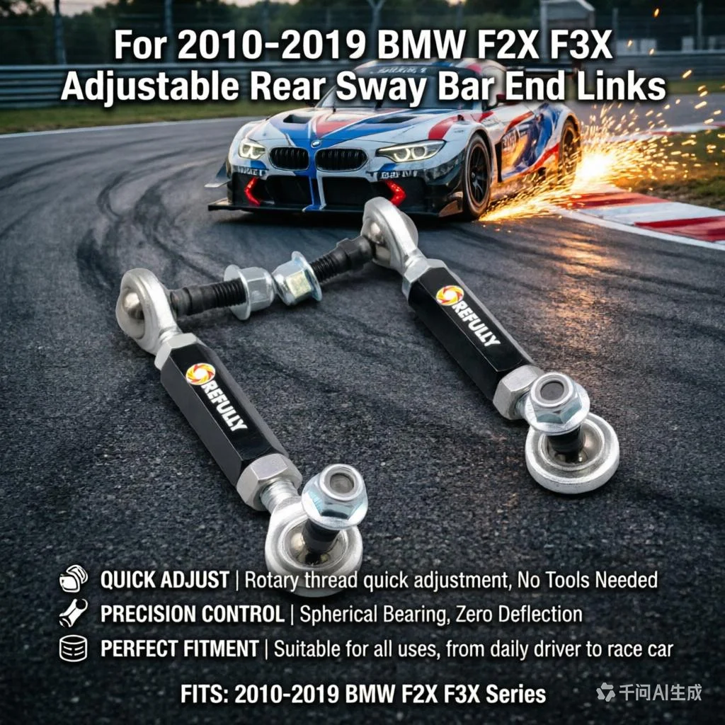 

For BMW 2010-2019 F2X F3X Adjustable Rear Sway Bar End Links | FK Spherical Bearings | 6061-T6 Aluminum | Chromoly Studs