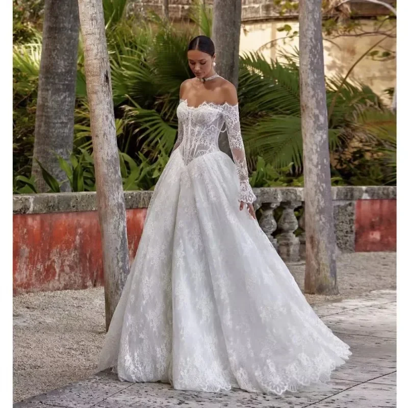 

Свадебное платье русалки со съемным шлейфом и открытыми плечами по индивидуальному заказу, свадебное платье с открытой спиной и аппликацией из бисера, труба