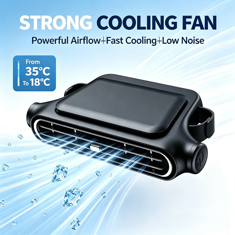 Car Seat Cool Bladeless Fan USB Car Headrest Fan 3 Wind Speeds USB Power Supply Car Front And Rear Seat Cool Mini Air Condition