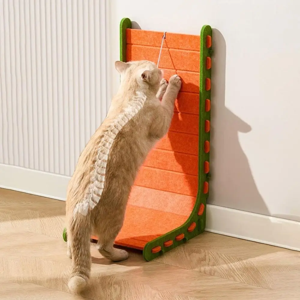 Neues Langlebiges Vertikales L-förmiges Katzen-Kratzbrett Anti-Kratz-Filz Katzen-Klettergerüst mit Ball Nicht-Haarende Katzenkratzer Haustier-Geschenke