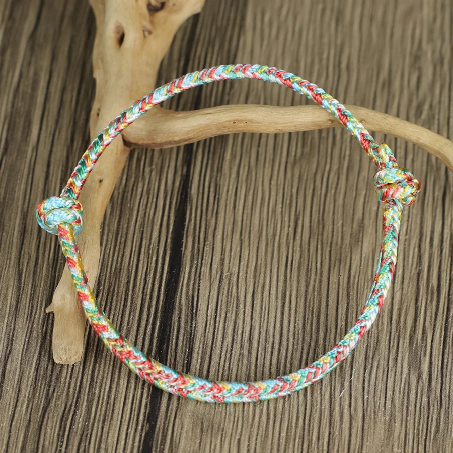 Creative Adjustable Braided Silk Rope Bracelet Unisex Handmade Colorful Ethnic Cord 5 Color Braslet Beach Leisure Couple Pulsera
