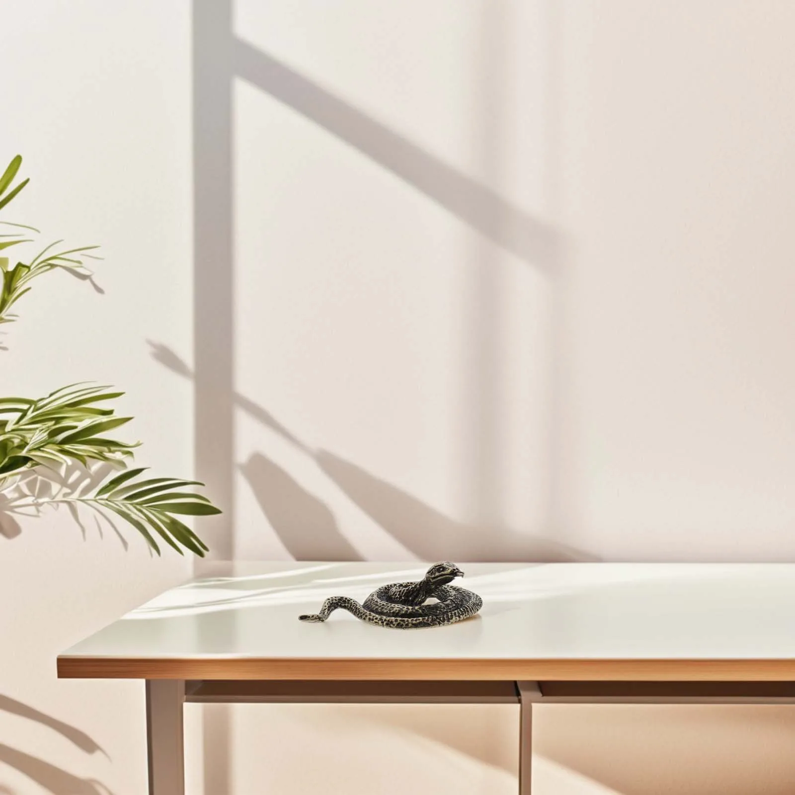 

Yardenfun Brass Snake Sculpture Miniature Metal Figurine for Desktop Home Office Decor Ornament