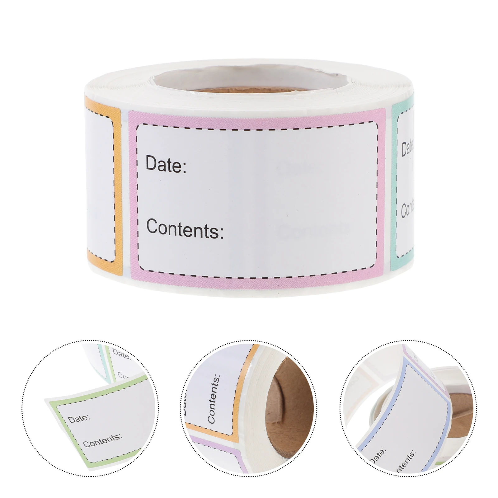 

File Identification Stickers 2 Rolls Removable Labels for Food Containers Office Use Jar Storage Adhesive Tagging Solution