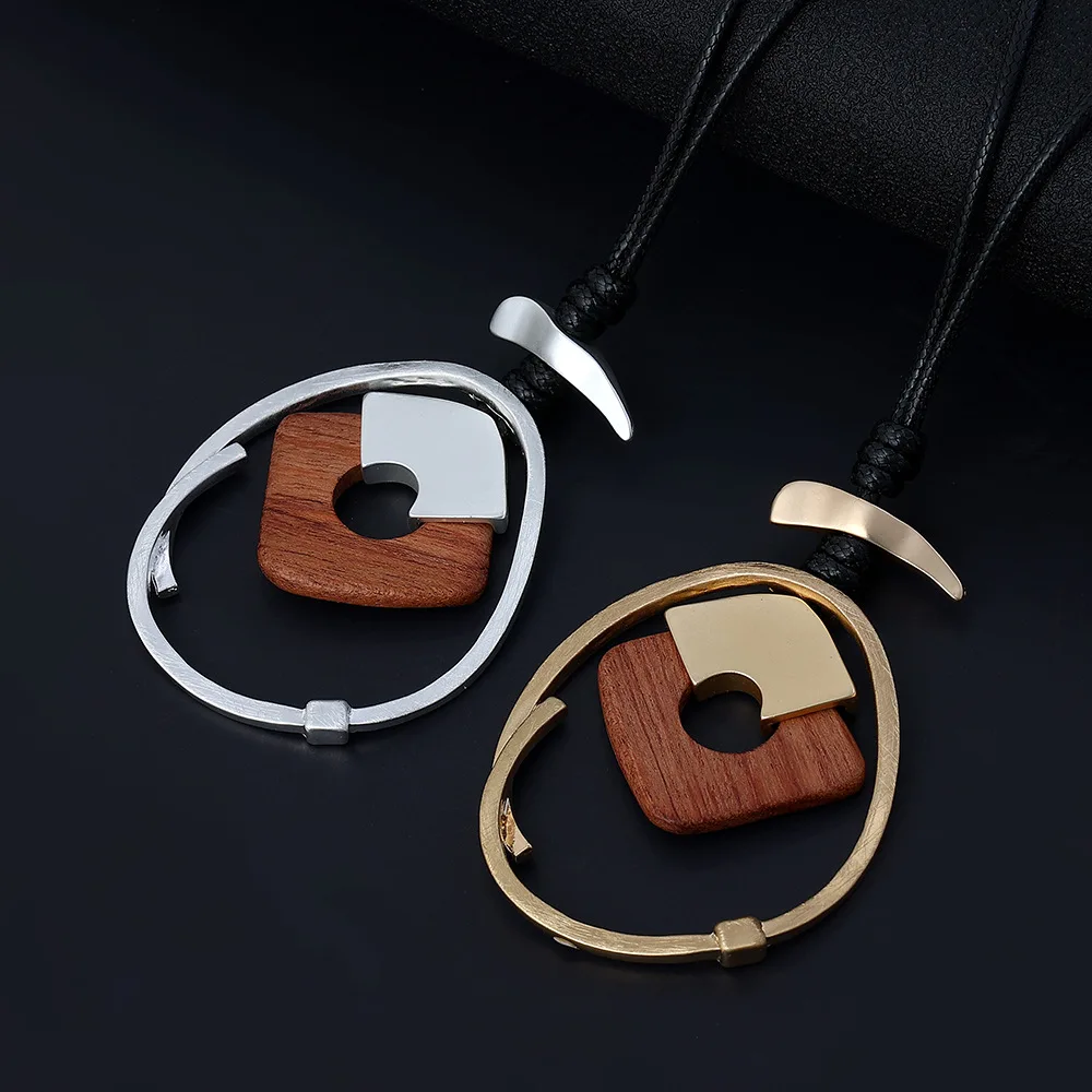 jewelry,  Europe and the United States foreign trade , wood women's simple geometry, advanced matte