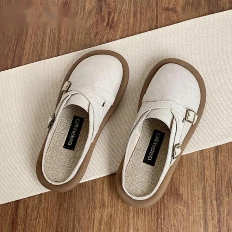 

Женские тапочки на плоской подошве на платформе, повседневные туфли без каблуков, летние сандалии, дизайнерские лоферы, шлепанцы с открытой пяткой, шлепанцы Mujer