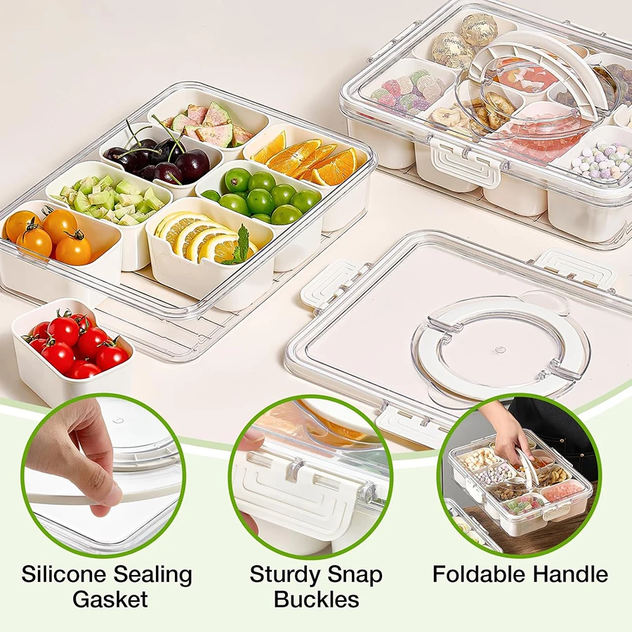 4/8Grid Snack Box Container Po - Salad Container Jar review and price