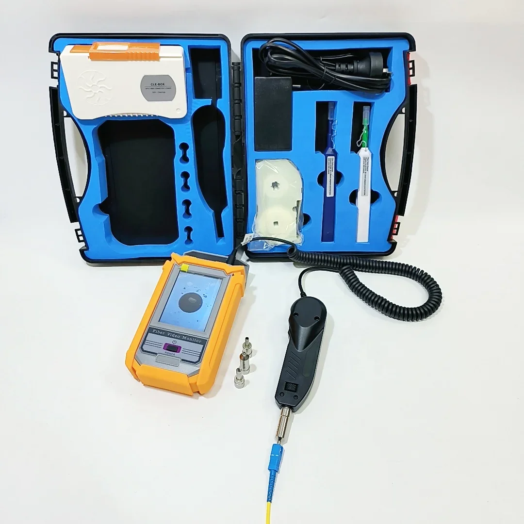 FVM-100 Fiber Optic Inspection Scope Fiber Optic End Face Inspection Detector Fiber Microscope Optical Cleaning Too