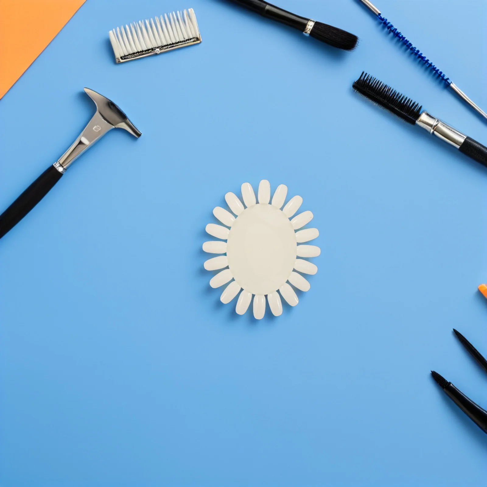 

20Pcs White Oval Nail Sample Wheel 20 Tips Each Plastic Display Board for Salon Manicure Color Show Nail Polish Samples Wheel