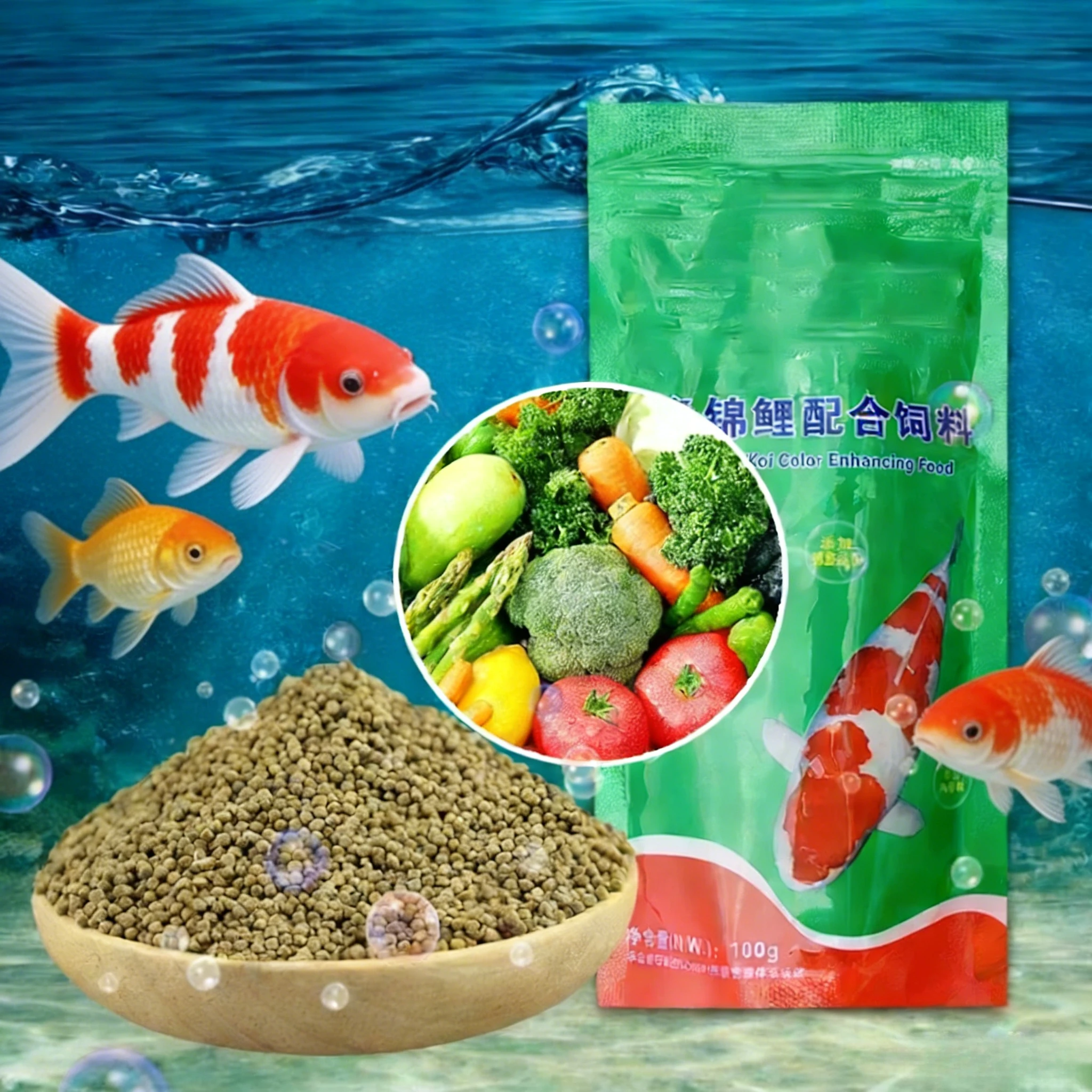 Aquarium Fish Medicine - อาหารปลาเม็ดเล็กชนิดลอยน้ำ 100 กรัม: สูตรเสริมสาหร่ายสไปรูลิน่า สำหรับปลาทอง/ปลากัด/ปลาคาร์ฟ อาหารเสริมเพิ่มสีสันสำหรับปลาในตู้ปลา