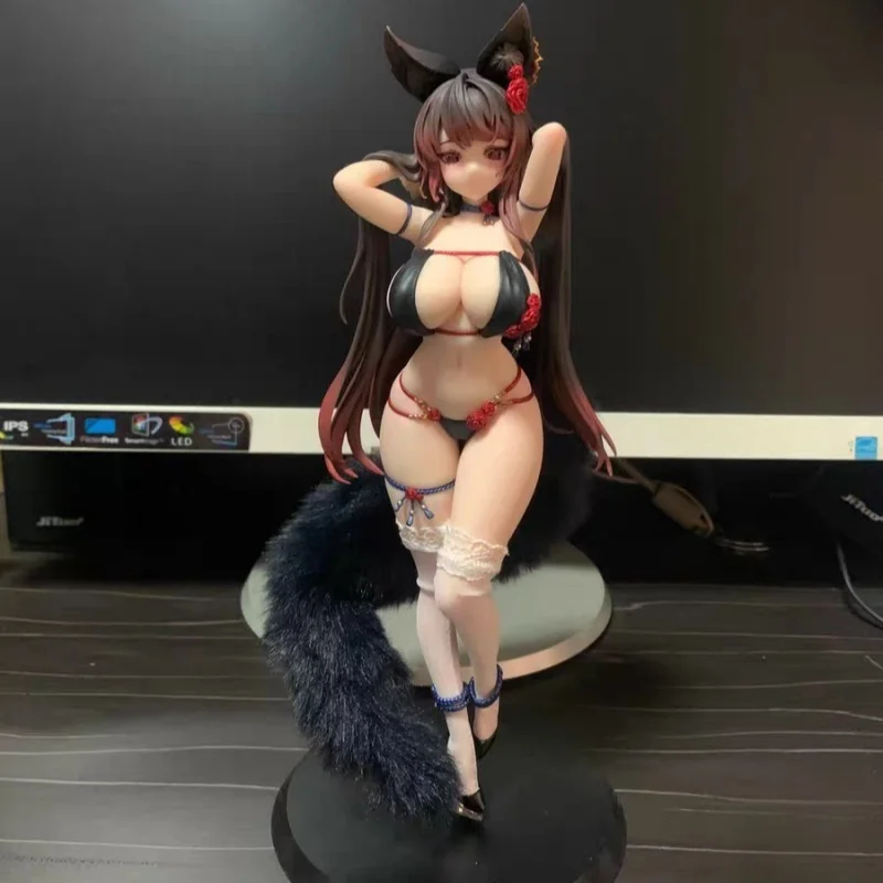 

Bearpanda Tacco Rose Bara Fox Girl Standing Cute Fur Tail Anime Action Figure Classic Charm Collectible Gift Series Ornaments