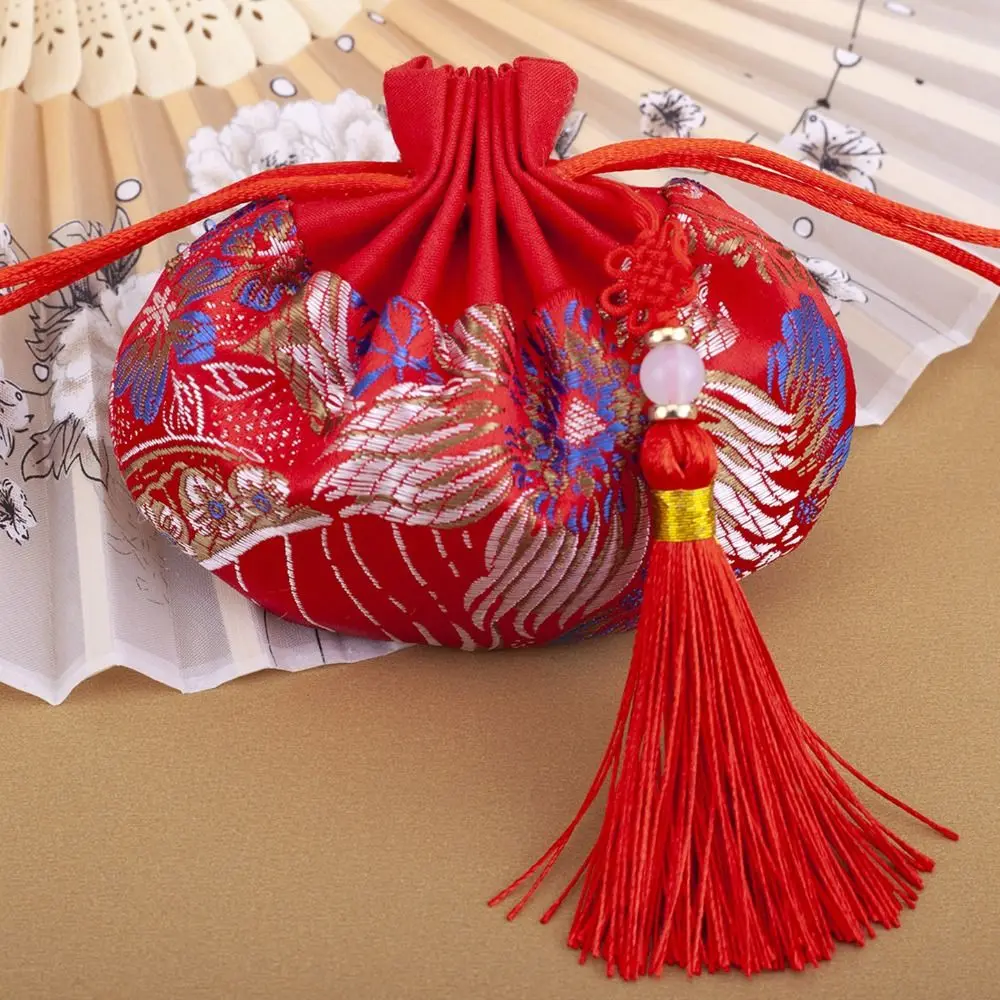 Dragon Boat Festival Bag Flower Embroidery Sachet Retro Pattern Brocade Jewelry Storage Bag Small Pouch Jewelry Packaging