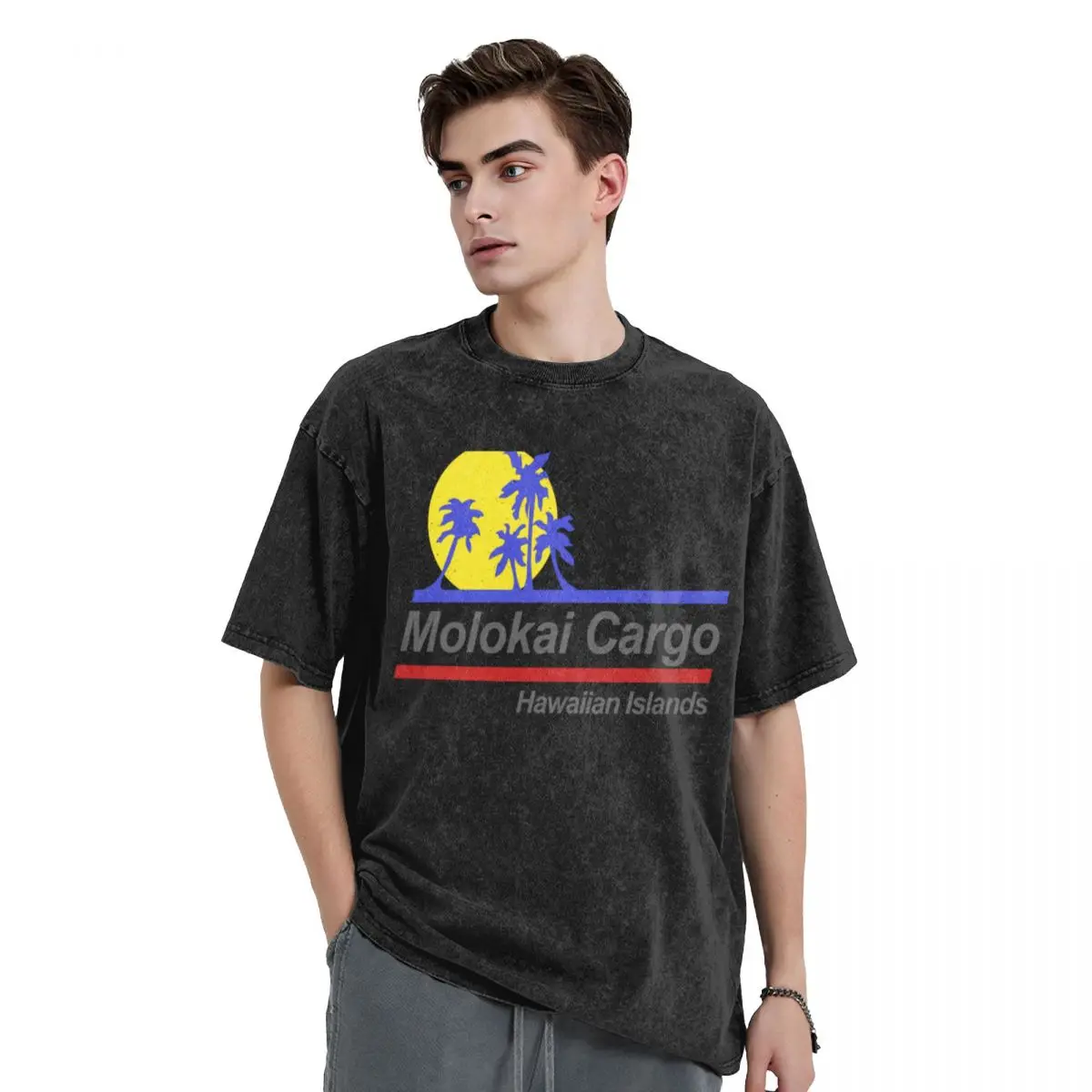-Camiseta de Molokai billete duro a Hawái para hombre, camisa de anime vintage de moda coreana, camisetas divertidas