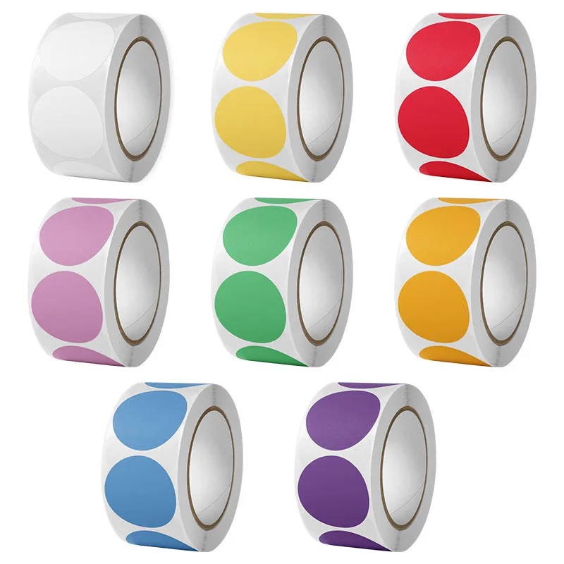 

2.5cm 500pcs Colorful Circular Blank Stickers Are Simple and Can Be Freely Written on Labels As Desired