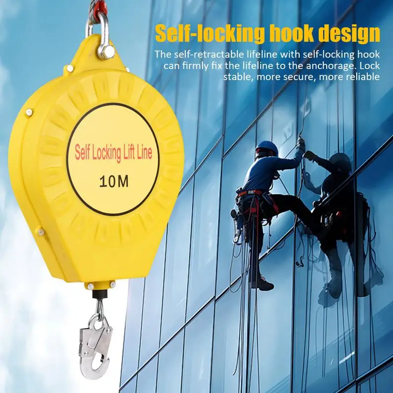 Fall Arrester ทนทาน Fall Arrest Lanyard Roofing Lifeline Safety Harness Lifeline Roofing Safety Gear Sensitive สําหรับการก่อสร้าง