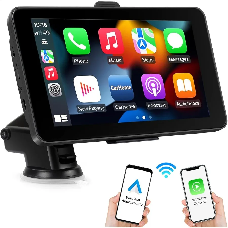 

7 HD Wirel Apple CarPlay Android Auto Automatic Touch Screen Bluetooth Adapter Portable GPS Navigation Multimedia PlayerCar Ste