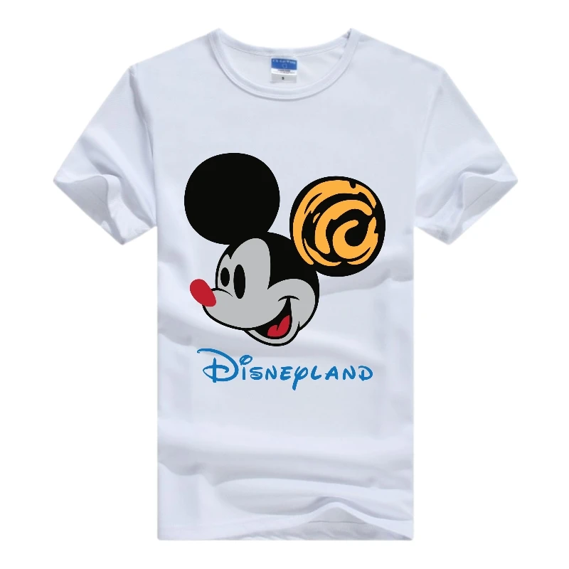 Cute Mickey Mouse Disneypland Cartoon Mens Tshirts Short Sleeve Tops Summer White Tees Woman Clothes Streetwear Plus Size Blouse