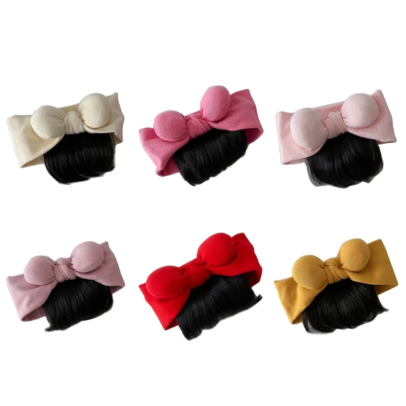 

Fashionable Baby Girls Hairpiece Bowknot Decor Headband Solid Color Infant Headwear Gift for Newborns and Infants D5QA