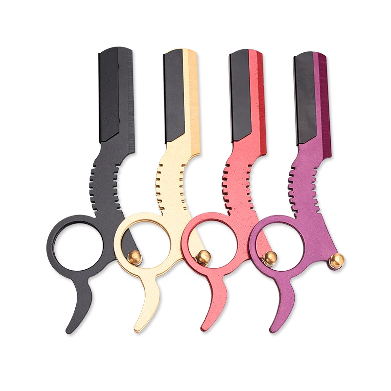 Barbershop Stainless Steel Classic Ring Shaving Men Straight Barber Edge Razor Tools Pro Salon Manual Shaver Hairdressing Supply