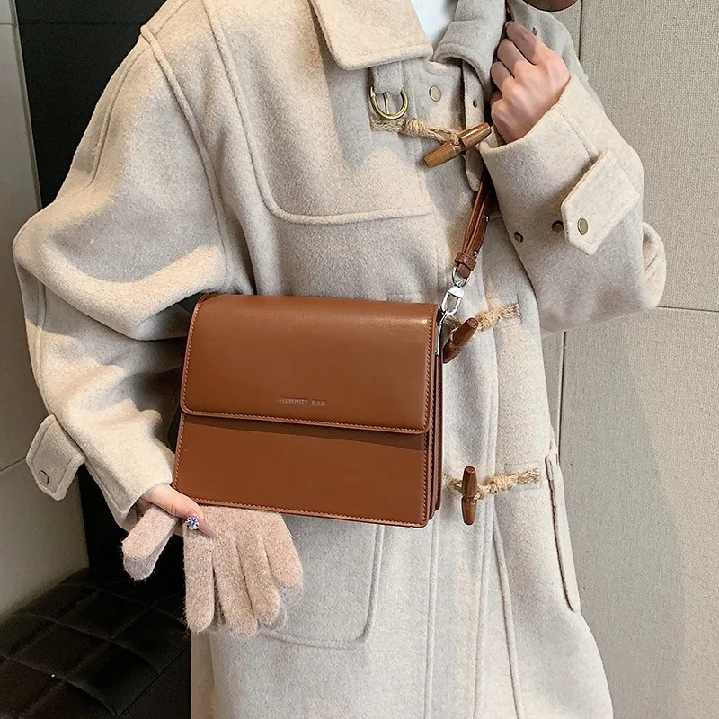 Crossbody Bags for Women New PU Leather Solid Color Classic Design Square Flap Bag Casual Commuting Business Travel All-match