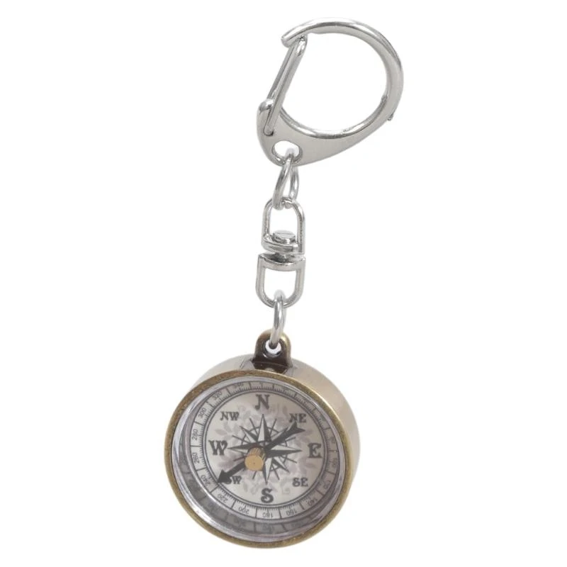 

Portable Compasses Retro Pocket Keyring Lightweight Mini Keychain Gift for Camping Orienteering Hiking