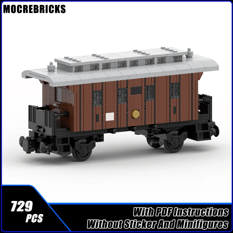 German Railway Train Carriage Model KPEV 4th Class Passenger Coach MOC Technology Building Block Sets Kid's DIY Toys Bricks Gift