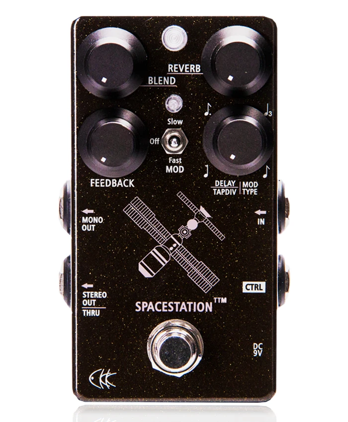 CKK Electronic Space Station TTM stereo delay reverb stompbox with tap tampo and modulation control