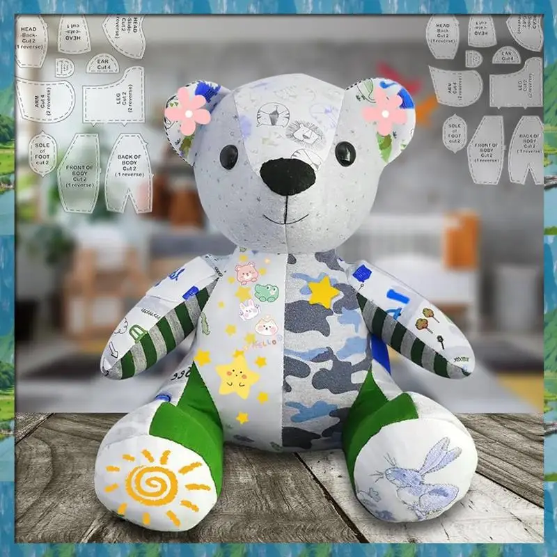 نمط الخياطة الدب الذاكرة 10 & 15 بوصة قالب الدب الذاكرة حاكم مجموعة نمط قالب الدب الذاكرة ، الذاكرة الاكريليك DIY 1 مجموعة سريعة- #4