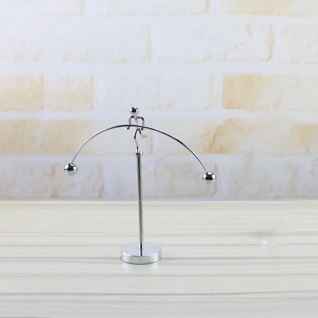 Chrome Steel Swinging Pendulum Toy Balancing Sticks Game for Office Desk Home Table Decor Science