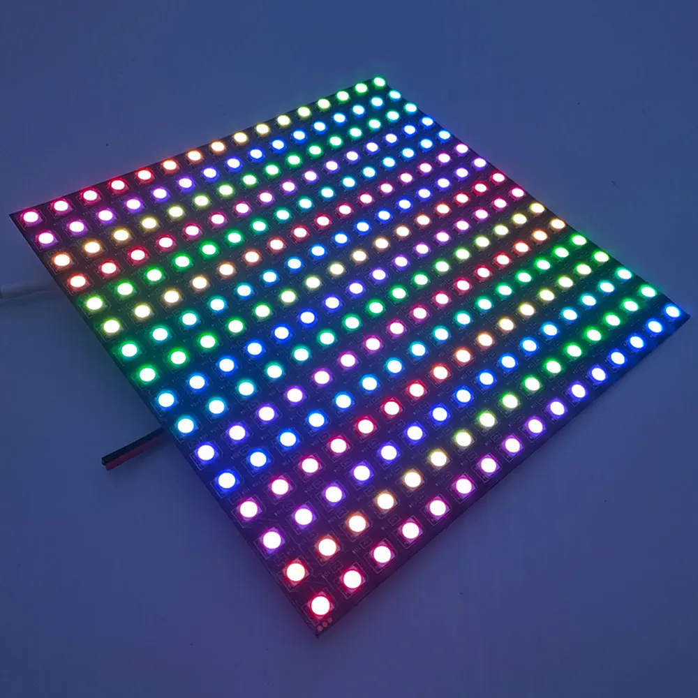 Panneau Lumineux Adressable, DC5V WS2812B 8X8 8X32 16X16, WS2812 IC LED RGB Pixel Digital Flexible Tech Matrix Screen
