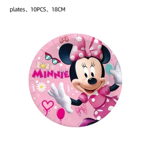 Disney Minnie Mausdekoration, Prinzessin -Party -Mädchen, Geschirr, Ballon, Flagge, Pappbecher, Geburtstag 12 Hauptverkaufsdekoration für die Taufe - №9