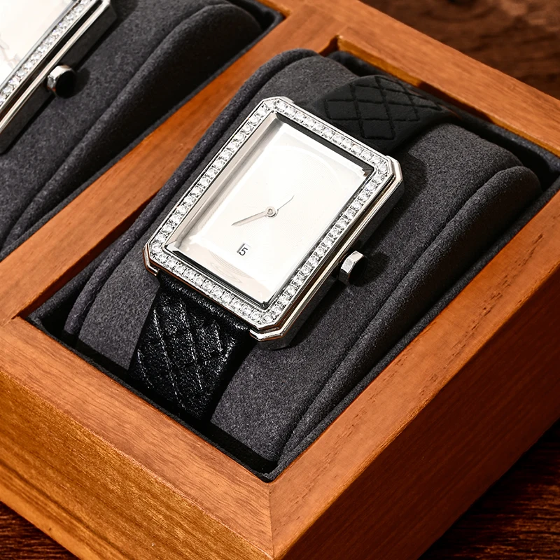 Oirlv Wooden Watch Stand Storage Box Solid Wood Wrist Watch Holder Display Stand Wooden Watch Display Storage Holder Stand Box