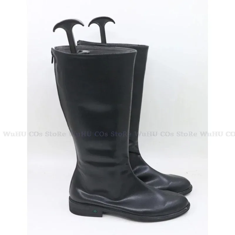 Hazbin Lucifer Cosplay Hotel Charlie Cosplay Blitzo Alastor zapatos adultos mujeres hombres botas de cuero negro Halloween Cosplay zapatos