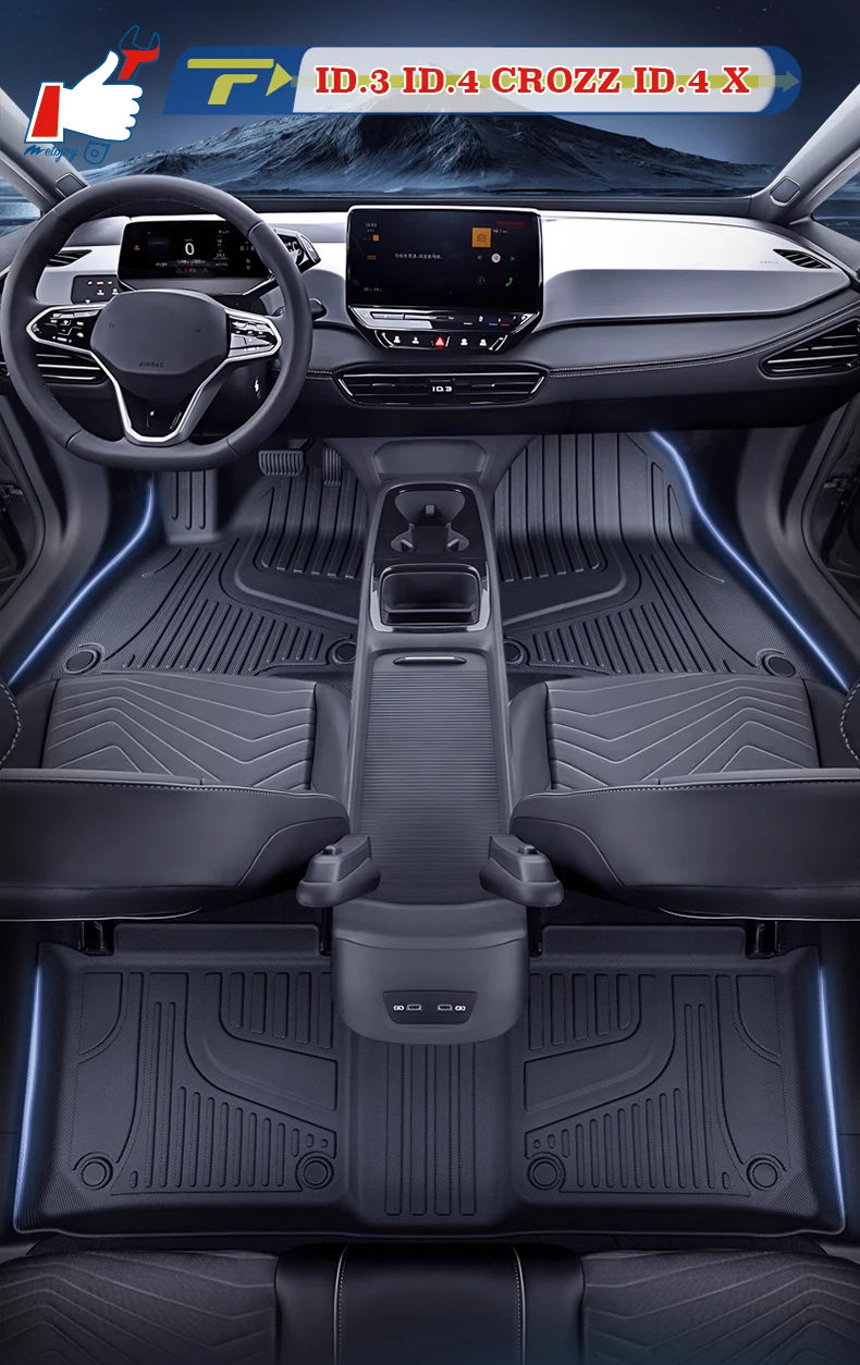 

Left-hand Drive Car Floor Mat For Vw ID.3 ID.4 CROZZ ID.4 Full-Surrounded Foot Mat Mat Floor Liner Floor Carpet Water-proof Mat