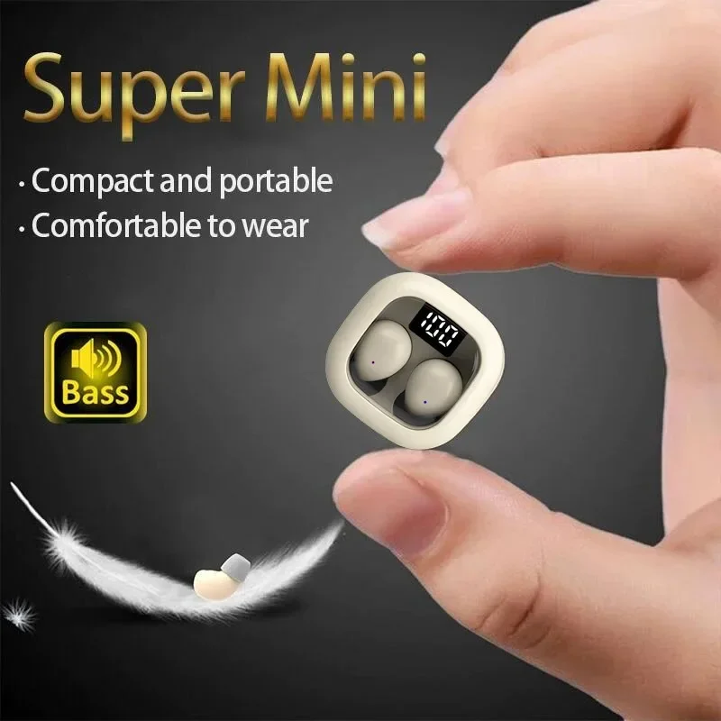Mini Sleep Wireless Bluetooth Headphones TWS Headsets With Mic Stereo Sport In-ear EarphoneLong Standby HD Call Earbuds Game