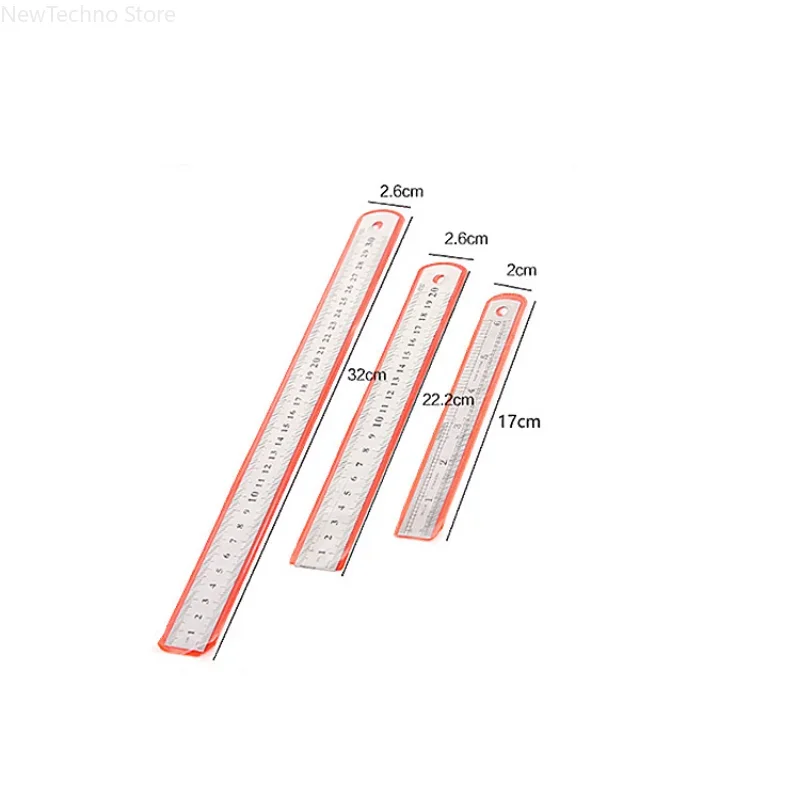 15cm/20cm/30cm Double Side Scale Stainless Steel Straight Ruler Measuring Tool for Students School Stationery sewing ruler