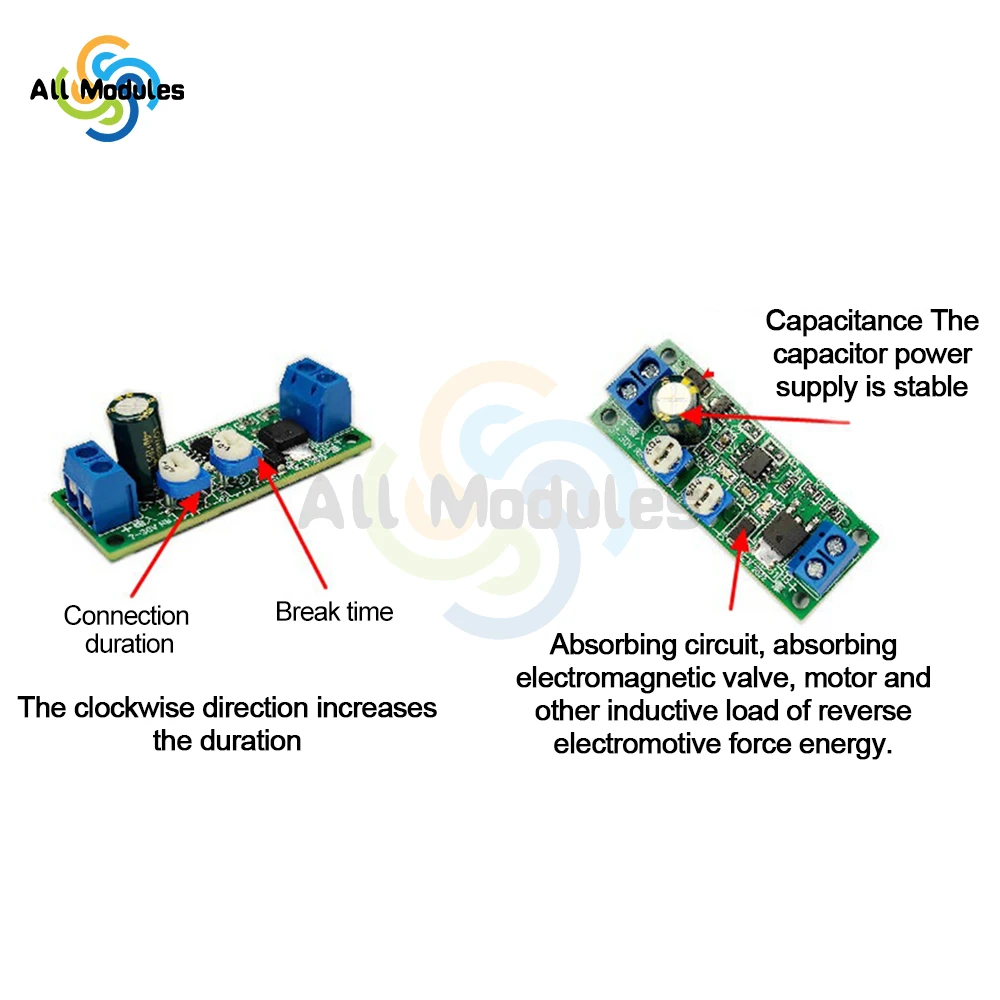 DC 7-30V Digital LED Relay Board Dual-MOS Trigger Cycle Timing Circuit Switch Timer Delay Module